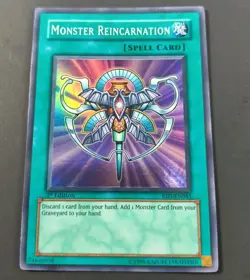 Yu-Gi-Oh! Monster Reincarnation Super Rare Spell Card 1st Edition RDS-EN045 HP - Image 1