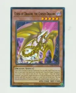 YUGIOH HOLO CARD CURSE OF DRAGON, THE CURSED DRAGON LDS1-EN118 1ST ED. (yellow) - Image 1