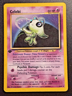 1st Edition Celebi 3/64 Neo Revelation Pokemon Card Holo Foil Rare HP - Image 1