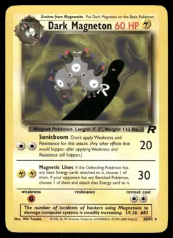 Pokemon Cards Dark Magneton 28/82 UNLIMITED Team Rocket WOTC Rare NM - Image 1