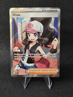 Pokemon TCG Hilda Full Art Ultra Rare White Flare Holo Card 164/086 - Image 1
