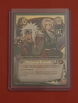 1st Edition Jiraiya & Tsunade C014 Gold Foil Super Rare Naruto CCG Card - Image 1
