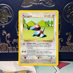 SHADOWLESS Porygon 39/102 Pokemon TCG Card Vintage 1999 WOTC Base Set NM - Image 1