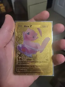 Fan Art Gold Mew Pokemon Card V - Image 1