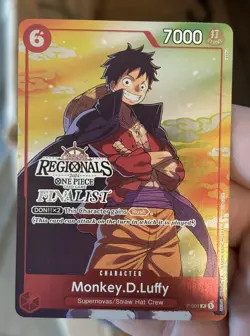 Monkey D Luffy Offline Regional 2024 Finalist P-001 One Piece Card English Promo - Image 1