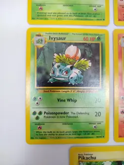 Vintage Pokemon Base Set Card Lot - Starters Pikachu Eevee Bulbasaur Charmander - Image 5
