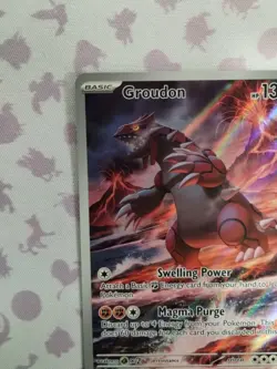 2023 Pokemon TCG Sv04: Paradox Rift Groudon Holo Illustration Card 199/182 - Image 3