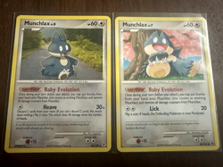 Munchlax Pokemon Card Set 33/130 Diamond & Pearl + 68/100 Majestic Dawn LP - Image 1