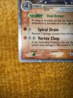 Pokemon TCG Armaldo EX Holo Ultra Rare Card 84/92 Legend Maker Set - Image 3