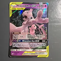 Mewtwo & Mew GX 71/236 Ultra Rare Holo Tag Team Unified Minds Pokemon Card NM - Image 1