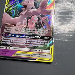 Mewtwo & Mew GX 71/236 Ultra Rare Holo Tag Team Unified Minds Pokemon Card NM - Image 3