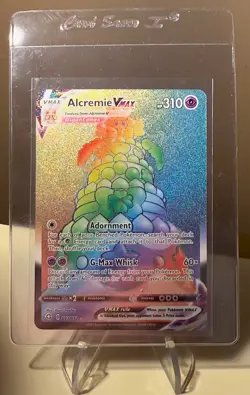 Alcremie Vmax 073/072 Shining Fates NM Full Art Rainbow Secret Rare Pokemon Card - Image 1