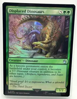 Displaced Dinosaurs, Doctor Who, MTG Magic the Gathering, FOIL (0100) NM - Image 1