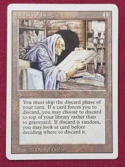 Magic The Gathering REVISED EDITION LIBRARY OF LENG artifact card MTG - Image 1