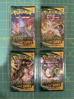 Pokemon Evolving Skies Full Art Set Factory Sealed Booster Packs Set Of 4 - Image 1