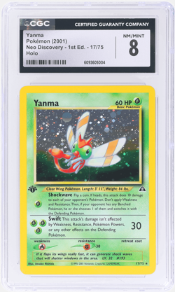 2001 Pokemon Neo Discovery Yanma 1st Edition Holo #17 CGC 8 - Image 1
