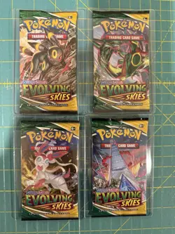 Pokemon Evolving Skies Full Art Set Lot Of 4 Booster Packs - Image 1