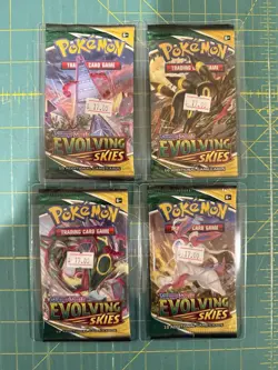 Pokemon Evolving Skies booster packs Full Art Set Factory Sealed Set Of 4 - Image 1