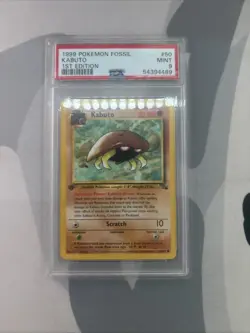 1999 Pokemon Fossil 1st Edition #50 Kabuto PSA 9 Mint - Image 1
