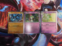 Pokemon Kirlia, Ralts & Riolu Mega Evolution Cosmo Holo Promos Lunchbox Tin NM - Image 1