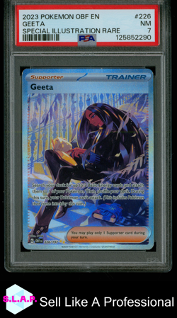 GEETA SPECI4L ILLUSTRATION RARE POKEMON OBF EN-OBSIDIAN FLAMES 2023 226 PSA 7 - Image 1
