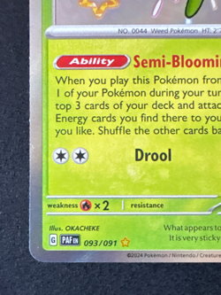 GLOOM 93/91 NM SHINY RARE PALDEAN FATES POKEMON 2024 - Image 5