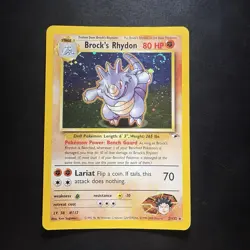 Pokemon Vintage Holo Brock's Rhydon Gym Heroes Wotc 2000 Swirl - Image 1
