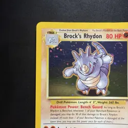 Pokemon Vintage Holo Brock's Rhydon Gym Heroes Wotc 2000 Swirl - Image 2