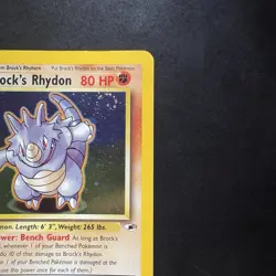 Pokemon Vintage Holo Brock's Rhydon Gym Heroes Wotc 2000 Swirl - Image 3