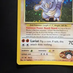 Pokemon Vintage Holo Brock's Rhydon Gym Heroes Wotc 2000 Swirl - Image 5
