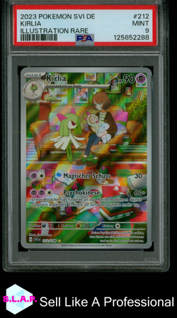 KIRLIA ILLUSTRATION RARE POKEMON GERMAN SVI DE-SCARLET & VIOLET 2023 212 PSA 9 - Image 1