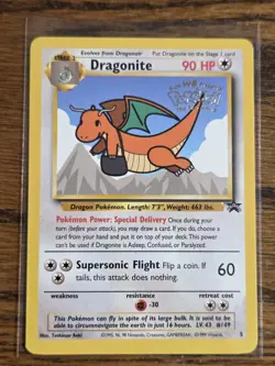 Pokemon Wotc Black Star Promo # 5 Movie Promo DRAGONITE **not played** - Image 1