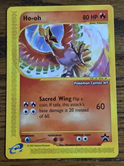 Pokemon 2002 Black Star Promo #53 HO-OH **pokemon center stamped** Not Played - Image 1