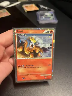 Entei (Shiny) 2010 Pokemon HGSS Black Star Promo #HGSS20 LP - Image 1