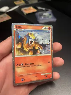Entei (Shiny) 2010 Pokemon HGSS Black Star Promo #HGSS20 LP - Image 2