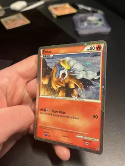 Entei (Shiny) 2010 Pokemon HGSS Black Star Promo #HGSS20 LP - Image 4