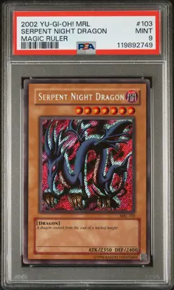 2002 YU-GI-OH! MRL-MAGIC RULER #103 SERPENT NIGHT DRAGON PSA 9 - Image 1