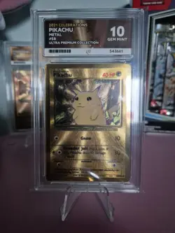 Pikachu #58 Metal Card Ace Graded 10 Celebrations Pokemon TCG Gem Mint Pop 4! - Image 1