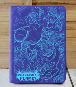 Pokemon Laser Engraved Trading Card Binder Phantasmal Flames (Made To Order) - Image 1