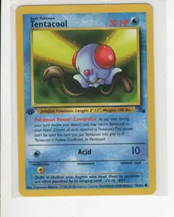 TENTACOOL FOSSIL SET 1ST EDITION POKEMON CARD 56/62 LP - Image 1