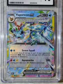 Vaporeon EX #023 Prismatic Evolution Gem Mint 10 CGC Graded Pokemon Card Holo - Image 2
