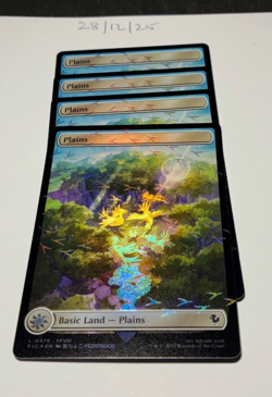 Magic the Gathering MTG Plains Full Art x4 Land Chocobo Track FOIL Cards NM/M - Image 1