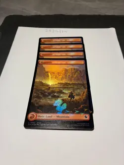 Magic the Gathering MTG Mountain Full Art x4 Land Chocobo Track FOIL Cards NM/M - Image 3