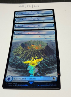 Magic the Gathering MTG Island Full Art x4 Land Chocobo Track FOIL Cards NM/M - Image 1