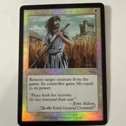 Swords To Plowshares X1 Mtg FNM Friday Night Magic Promo Nm Foil Retro - Image 1