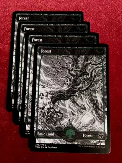 MTG (x4) Innistrad Crimson Vow Forest FULL ART 276/277 Magic - Unplayed Mint+ - Image 1