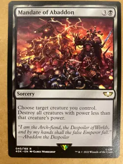 MTG 1x Mandate of Abaddon # 40 Universes Beyond Warhammer 40000 Magic the x1 NM - Image 1