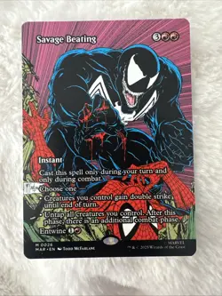 MTG Card Savage Beating (Borderless) Marvel Universe Eternal-Legal Regular M0026 - Image 1