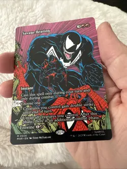 MTG Card Savage Beating (Borderless) Marvel Universe Eternal-Legal Regular M0026 - Image 3