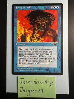 2 Force of Will - Alliances - MTG Magic the Gathering - Moderately/Heavy Played - Image 1